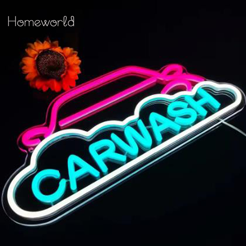 Car Wash LED Neon Lights sign  - огляд і ціна Auto Repair Shop Design