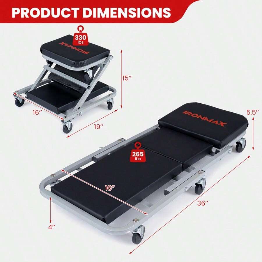 36 Inch 2 In 1 Mechanic Creepe - огляд і ціна Auto Repair Shop Design